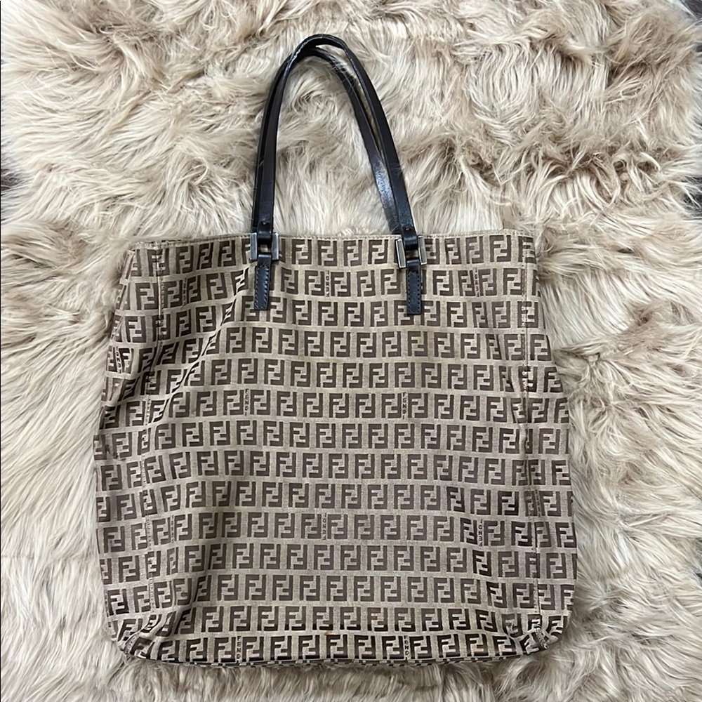 Fendi Zucchino Canvas Tote Bag